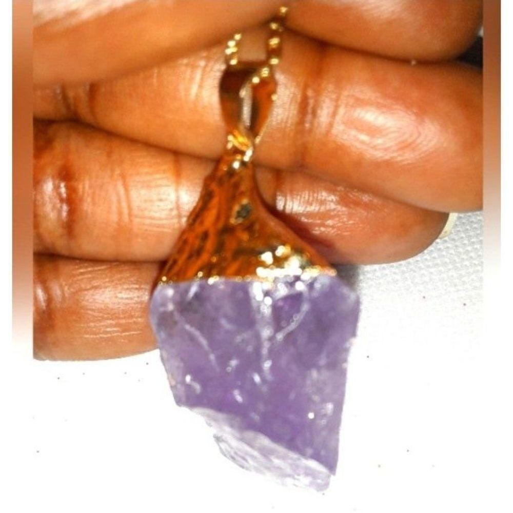 Purple Spiritual Healing crystal stone necklace